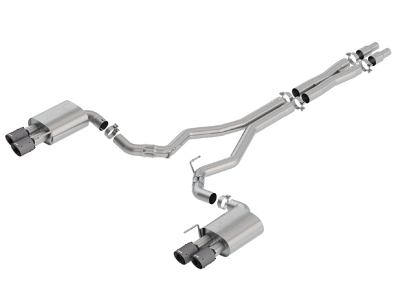 Load image into Gallery viewer, Borla 18-19 Ford Mustang GT 5.0L Coupe w/o Valves ATAK 3in Cat-Back Exhaust-Blk Carbon Fiber Tips
