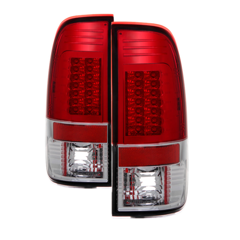 Load image into Gallery viewer, Spyder Ford F150 Styleside 97-03/F250 Version 2 LED Tail Lights Red Clear ALT-YD-FF15097-LED-G2-RC
