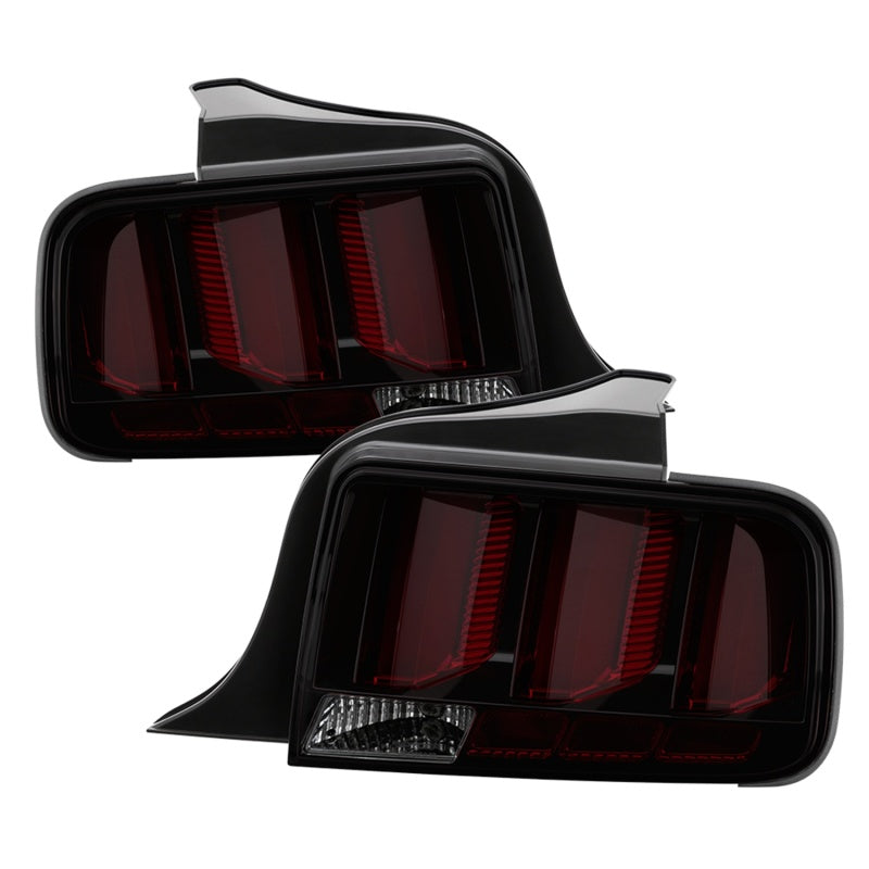 Load image into Gallery viewer, Spyder 05-09 Ford Mustang (Red Light Bar) LED Tail Lights - Smoke ALT-YD-FM05V3-RBLED-SM
