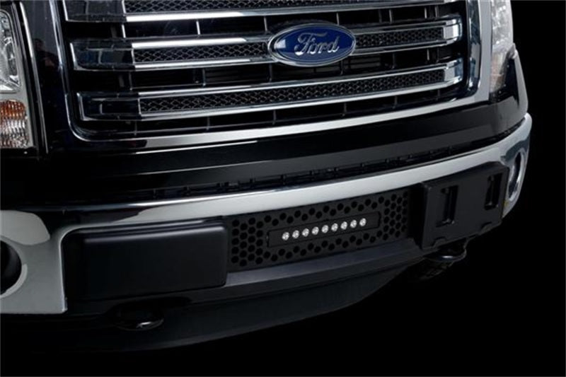 Load image into Gallery viewer, Putco 11-14 Ford F-150 EcoBoost SS Black Punch Bumper Grille Insert w/ 10in Luminix Light Bar
