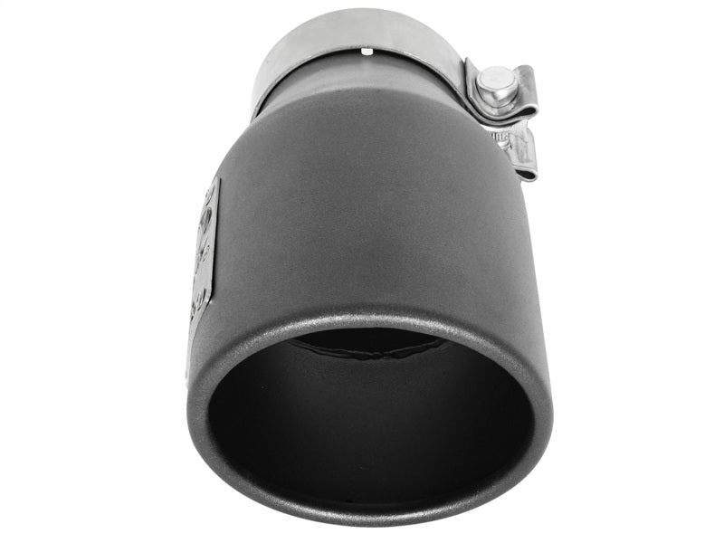 Load image into Gallery viewer, aFe MACH Force-Xp 3in 304 SS Metallic Black Exhaust Tip 3in In x 4-1/2in Out x 9in L Bolt-On Left

