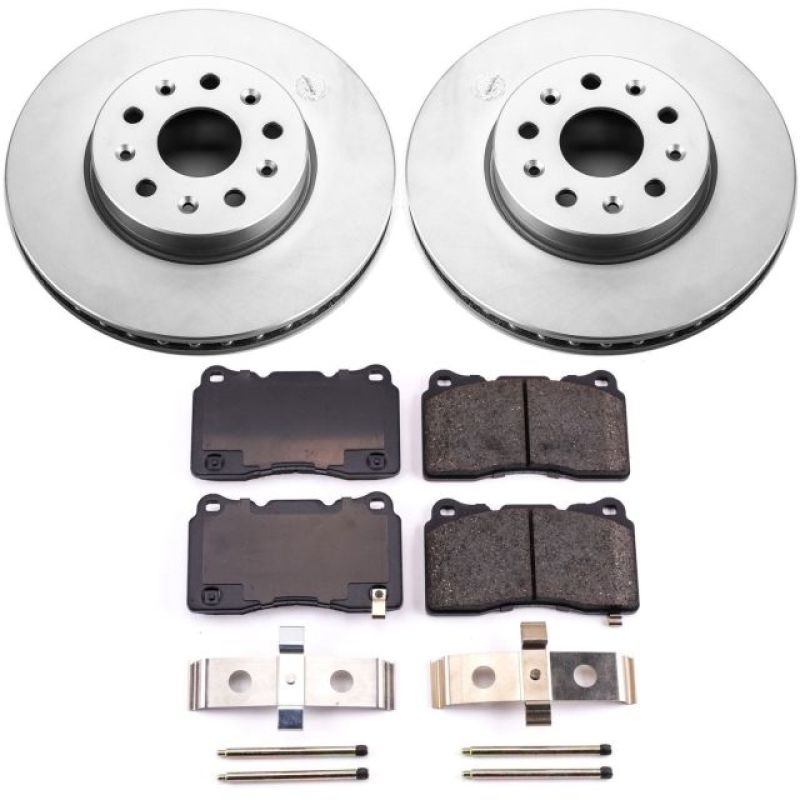 Load image into Gallery viewer, Power Stop 14-18 Cadillac CTS Front Z17 Evolution Geomet Coated Brake Kit
