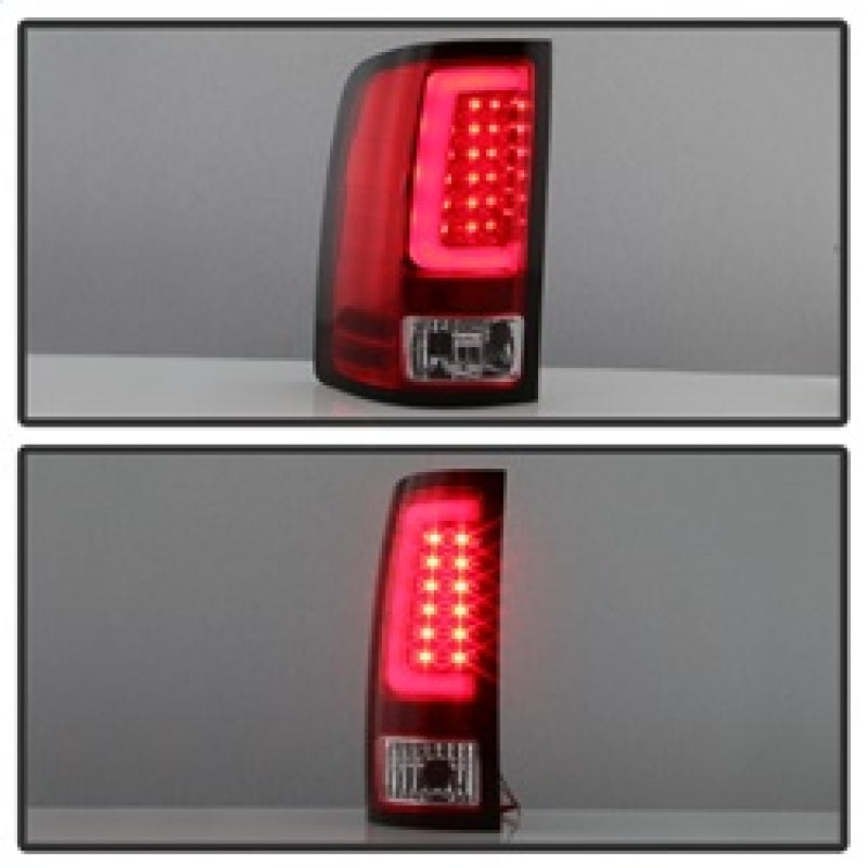 Load image into Gallery viewer, Spyder 07-13 GMC Sierra 1500 V2 Light Bar LED Tail Lights - Red Clear (ALT-YD-GS07V2-LBLED-RC)
