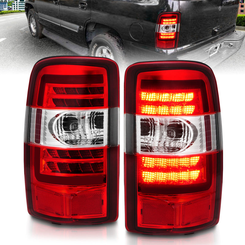 Load image into Gallery viewer, ANZO 2000-2006 Chevrolet Tahoe LED Tail Lights w/ Red Lens Chrome Housing
