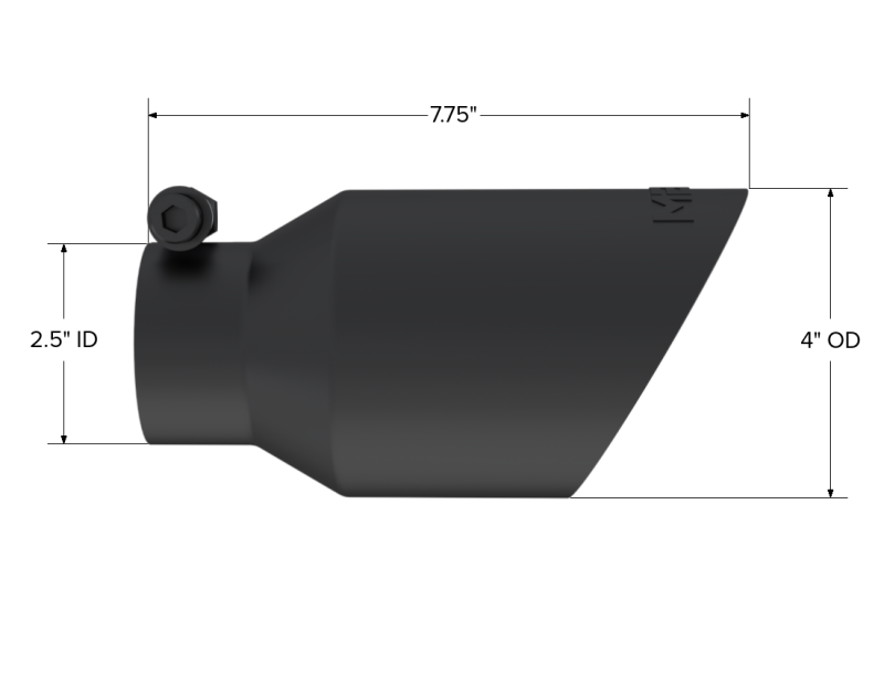 Load image into Gallery viewer, MBRP Universal 4in OD Dual Wall Angled 2.5in Inlet 8in Lgth Exhaust Tip - Black
