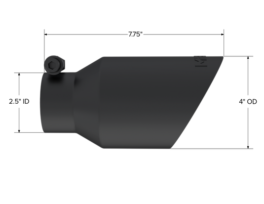 MBRP Universal 4in OD Dual Wall Angled 2.5in Inlet 8in Lgth Exhaust Tip - Black