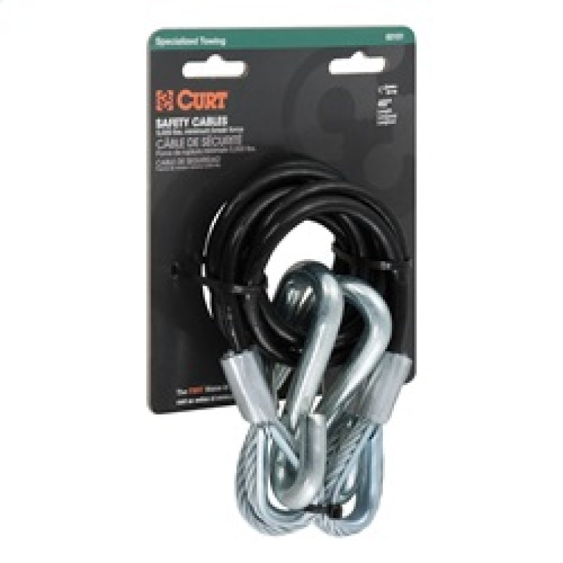 Load image into Gallery viewer, RockJock Curt Towing Safety Cable Kit 44 1/2in Long w/ 2 Snap Hooks 5000lbs 2-Pack
