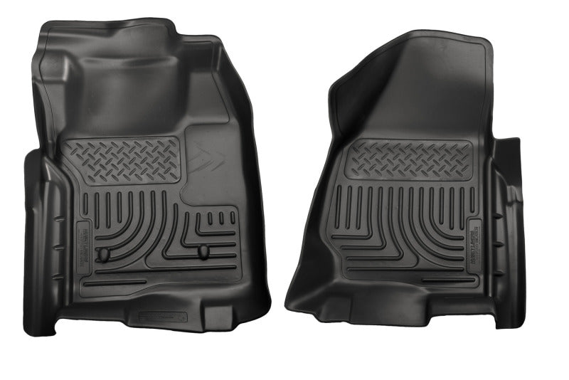 Load image into Gallery viewer, Husky Liners 11-12 Ford SuperDuty Regular Cab WeatherBeater Black Floor Liners
