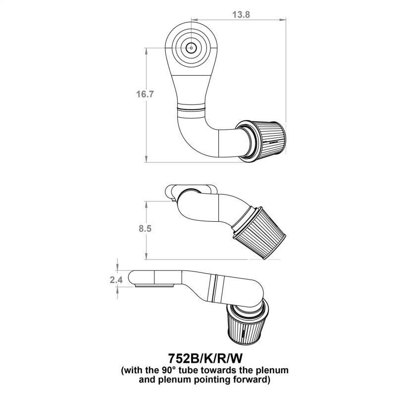 Load image into Gallery viewer, Spectre Plenum Kit Low w/Driver Side 45/90 Degree Tube
