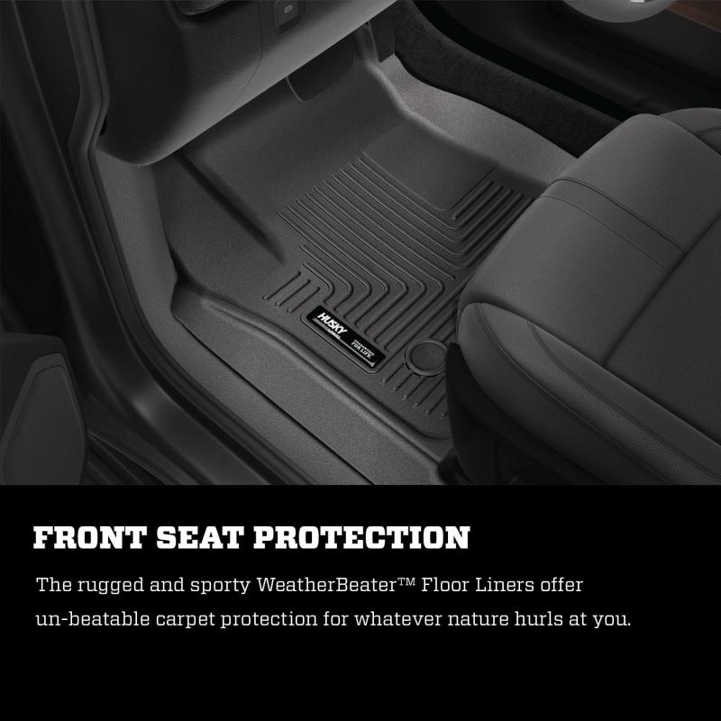 Load image into Gallery viewer, Husky Liners 07-12 Chevy Silverado/GMC Sierra Crew Cab WeatherBeater Combo Black Floor Liners
