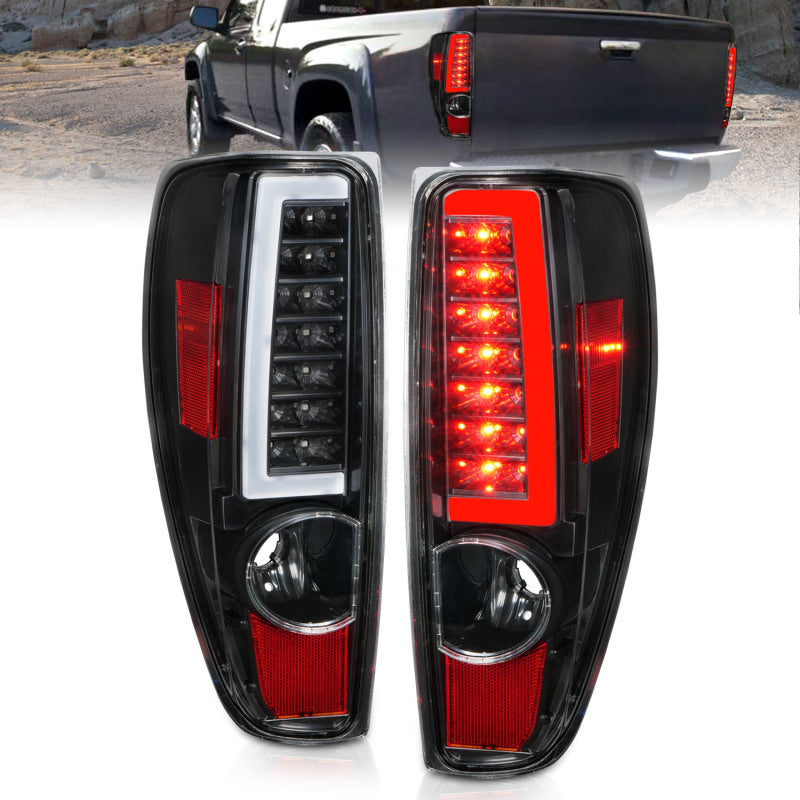 Load image into Gallery viewer, ANZO 2004-2012 Chevrolet Colorado/ GMC Canyon LED Tail Lights w/ Light Bar Black Housing
