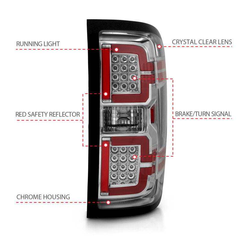 Load image into Gallery viewer, ANZO 2014-2018 Chevy Silverado 1500 LED Taillights Chrome
