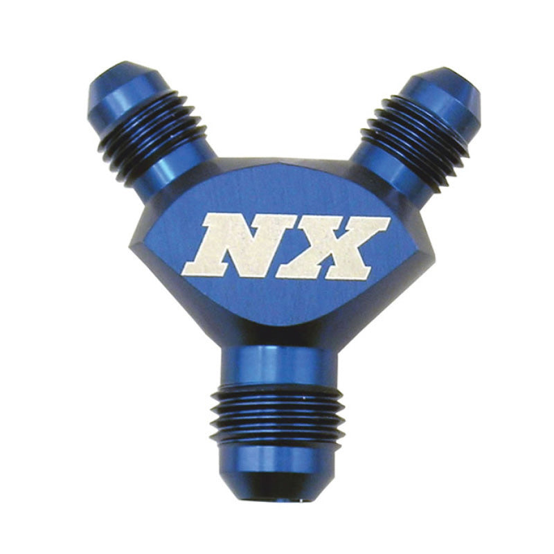 Load image into Gallery viewer, Nitrous Express 3AN x 3AN x 3AN Billet Pure-Flo Y Fitting - Blue
