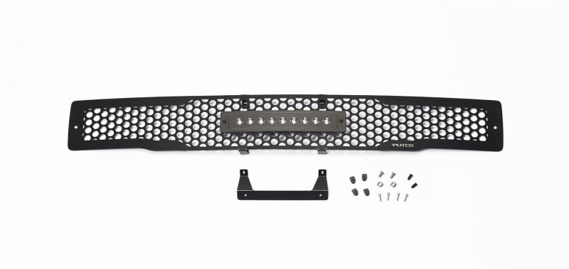 Load image into Gallery viewer, Putco 15-17 Ford F-150 - SS Black Punch Design w/ 10in Luminix Light bar Bumper Grille Inserts
