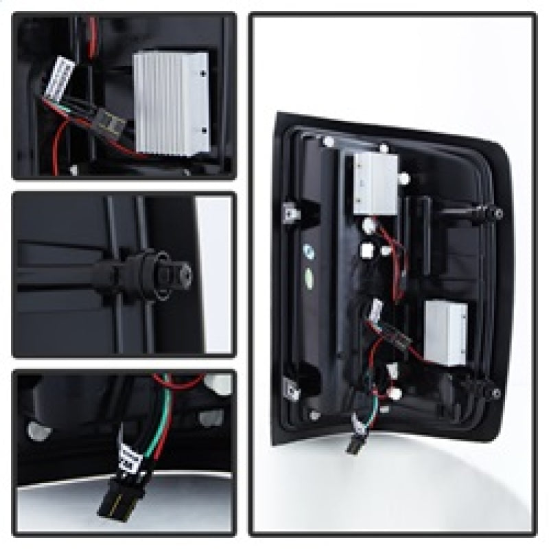 Load image into Gallery viewer, Spyder 14-18 Chevy 1500 / 15-19 GMC 3500 Dually / Bar LED Tail Lights Blk Smke ALT-YD-CS14-LBLED-BSM
