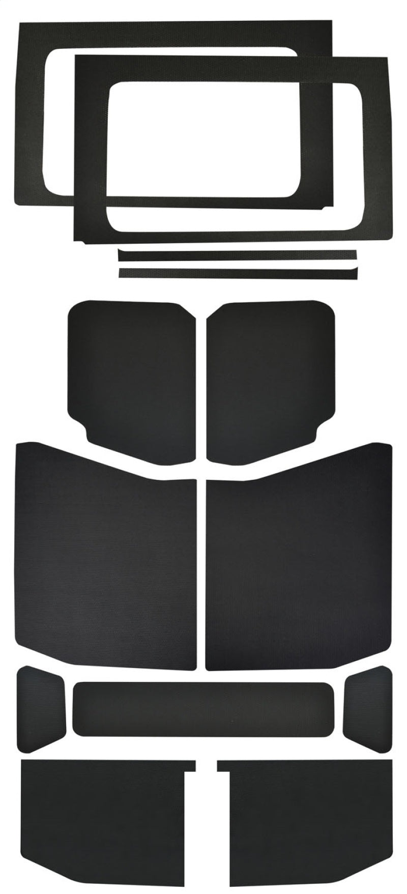 Load image into Gallery viewer, DEI 18-23 Jeep Wrangler JL 4-Door Boom Mat Complete Headliner Kit - 13 Piece - Black Leather Look
