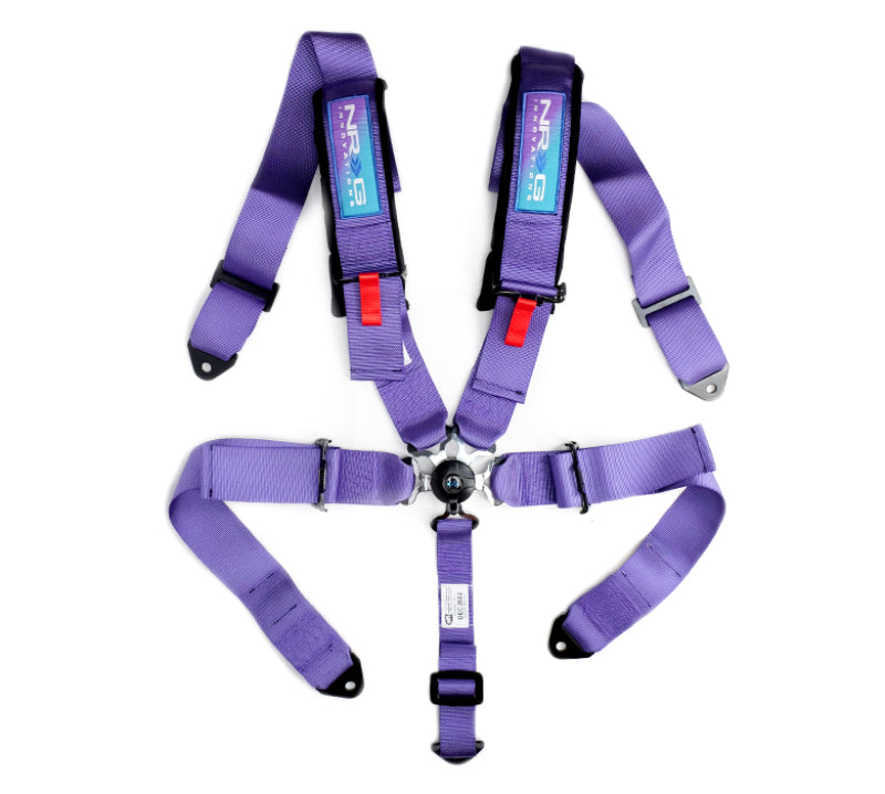 Load image into Gallery viewer, NRG SFI 16.1 5Pt 3 Inch Seat Belt Harness with Pads / Cam Lock - Purple
