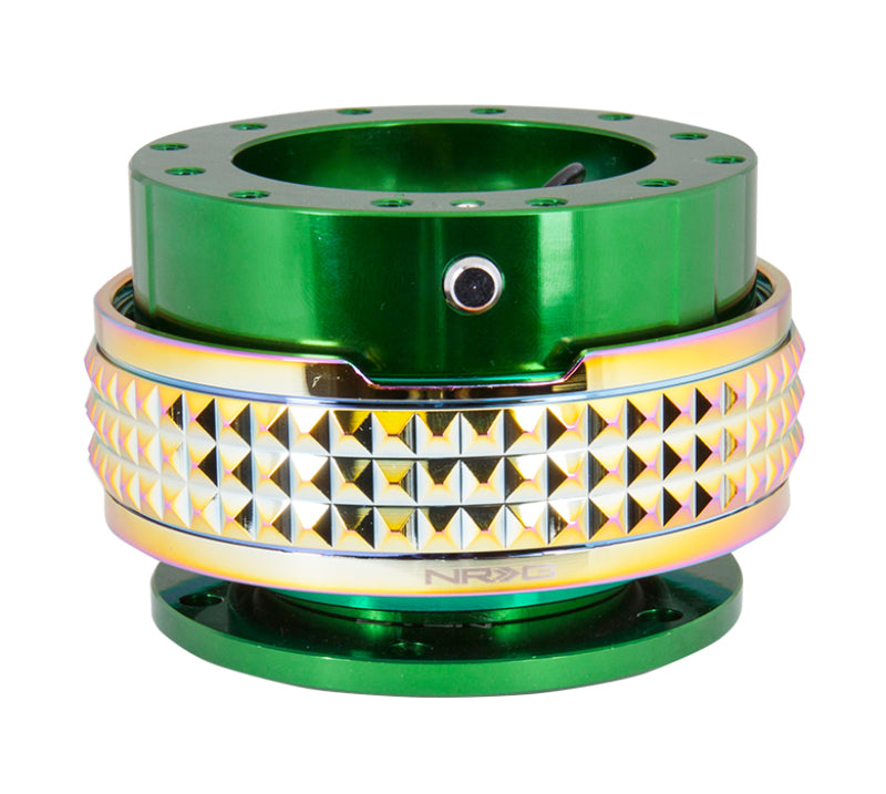 Load image into Gallery viewer, NRG Quick Release Kit - Pyramid Edition - Green Body / Neochrome Pyramid Ring
