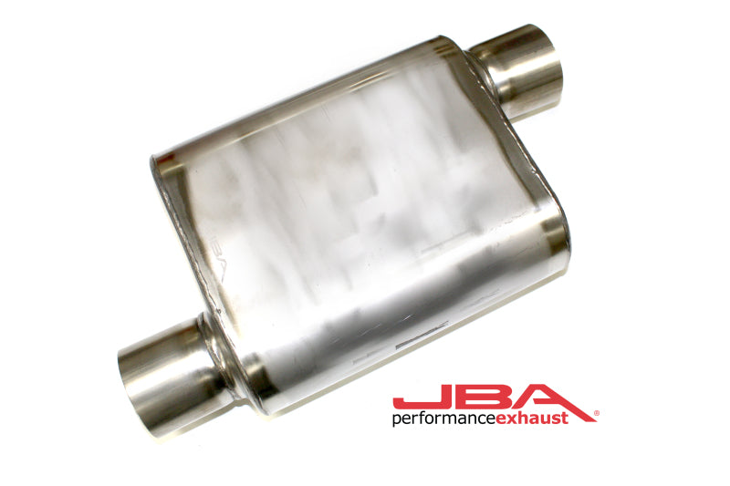 Load image into Gallery viewer, JBA Universal Chambered Style 304SS Muffler 11x9.75x4 3in Inlet Diameter Offset/Offset

