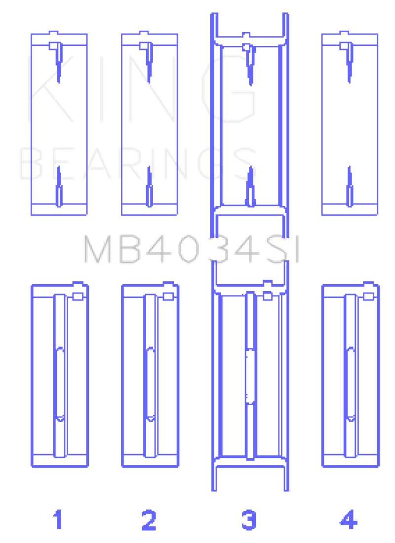 Load image into Gallery viewer, King Engine Bearings Ford 232 (Size 0.25) Main Bearing Set
