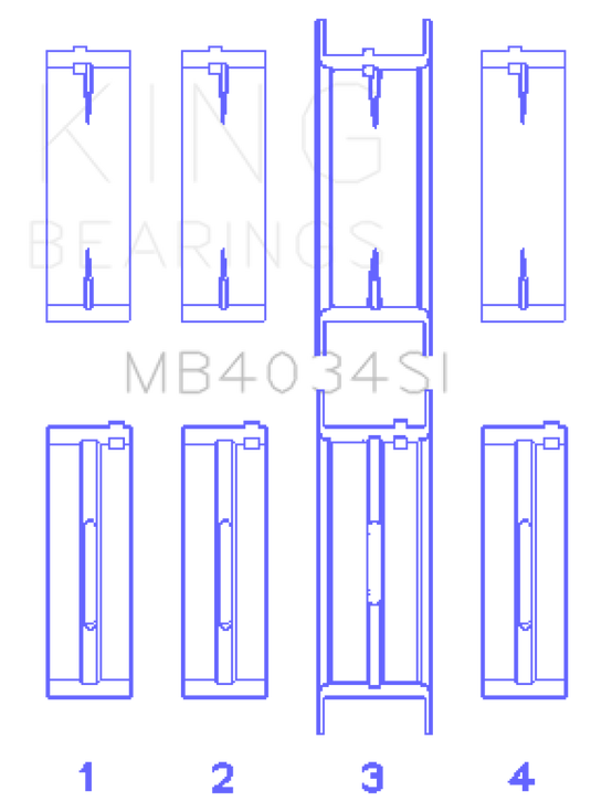 King Engine Bearings Ford 232 (Size 0.25) Main Bearing Set