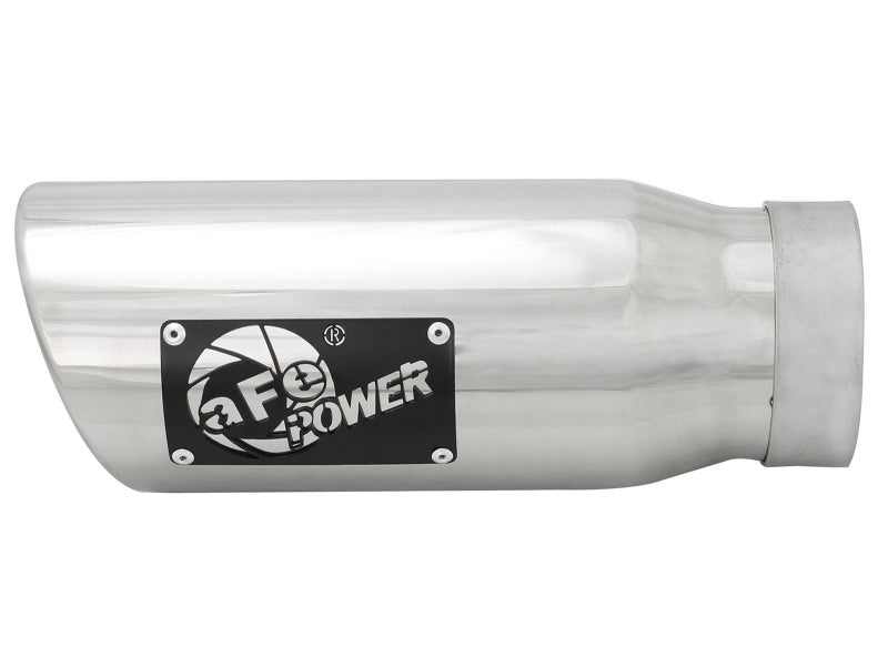 Load image into Gallery viewer, aFe MACHForce-XP 304 Stainless Steel Polished Exhaust Tip 3.5in x 4.5in Out x 12in L Clamp-On
