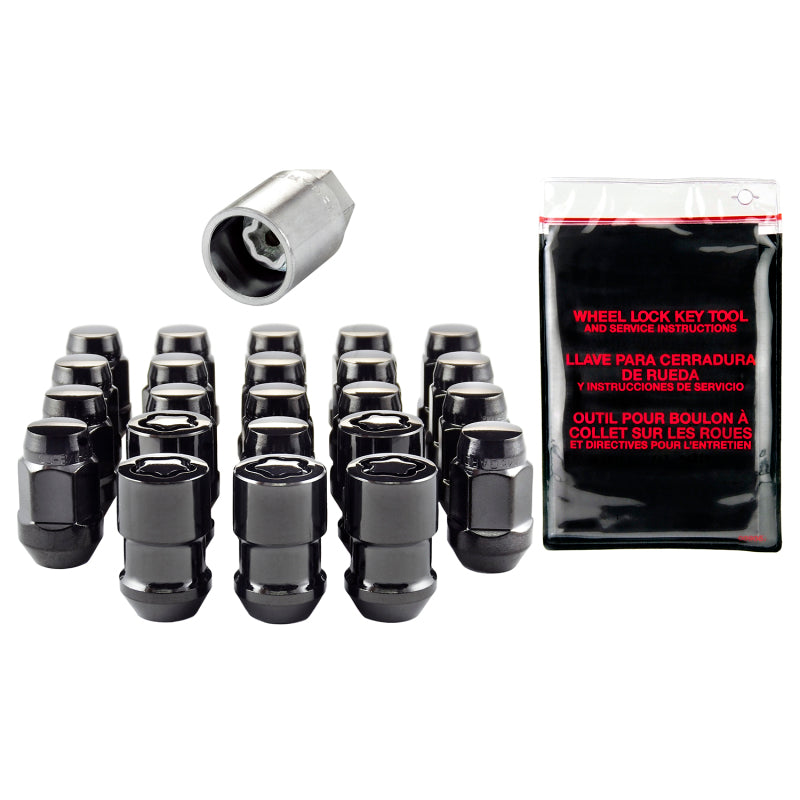 Load image into Gallery viewer, McGard Jeep Wrangler Install Kit (Cone Seat Bulge) 1/2-20 / 3/4 Hex / (18 Lug Nuts / 5 Locks) - Blk
