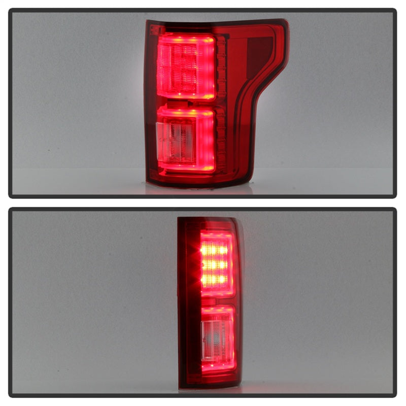 Load image into Gallery viewer, Spyder Ford F150 2015-2017 Light Bar LED Tail Lights - Red Clear ALT-YD-FF15015-LBLED-RC
