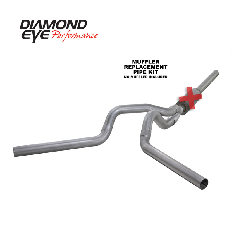 Load image into Gallery viewer, Diamond Eye KIT 4in Catback MFLR RPLCMENT PIPE DUAL AL: 2004.5-2007.5 DODGE CUMMINS 600
