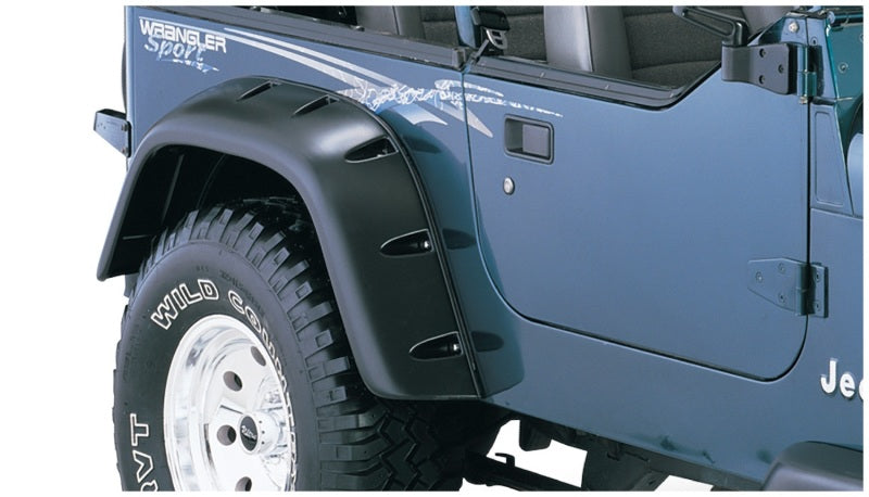 Load image into Gallery viewer, Bushwacker 87-95 Jeep Wrangler Cutout Style Flares 4pc Cutting Optional Not Renegade - Black
