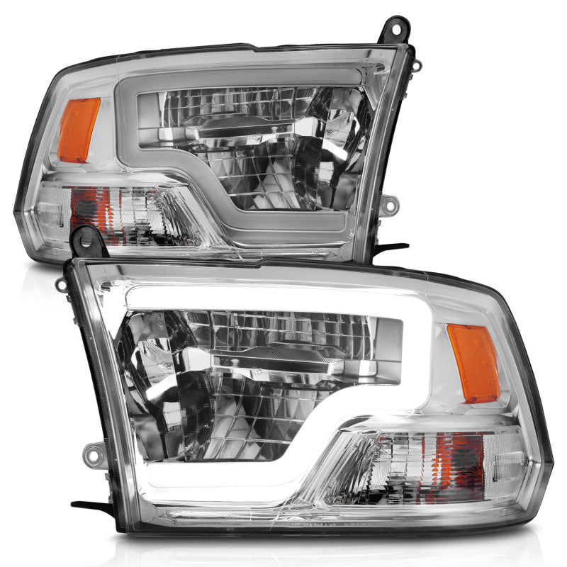 Load image into Gallery viewer, ANZO 2009-2020 Dodge Ram 1500 Full LED Square Projector Headlights w/ Chrome Housing Chrome Amber
