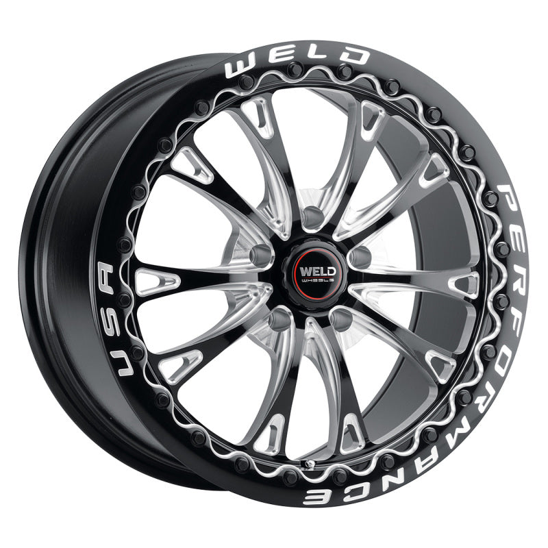 Load image into Gallery viewer, Weld S908 18X10 Belmont Drag Beadlock 5X112 ET40 BS7.1 Gloss Black MIL Dia 78.1
