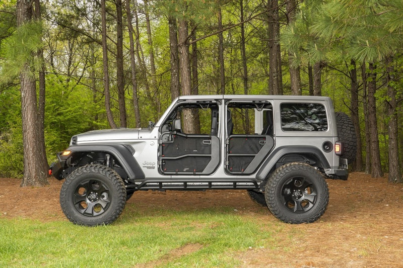 Load image into Gallery viewer, Rugged Ridge Fortis Tube Door Covers Full Set Black 18-20 Jeep Wrangler JLU
