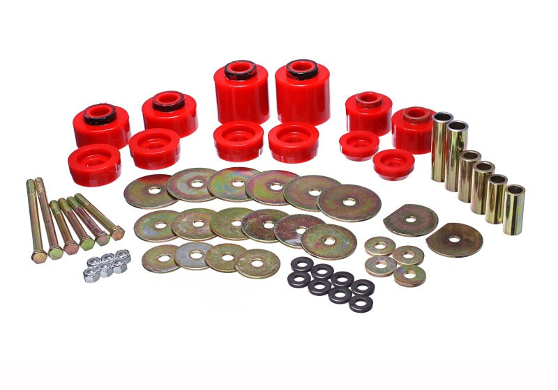 Load image into Gallery viewer, Energy Suspension 80-96 Ford F-150/250/350 Red Body Mount Set Includes Hardware
