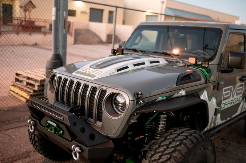 Load image into Gallery viewer, DV8 Offroad 18+ Jeep JL Heat Dispersion Hood - Primer Black

