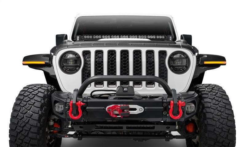 Load image into Gallery viewer, Bushwacker 18-22 Jeep Wrangler 2/4dr / 20-22 Jeep Gladiator Trail Armor Hood Armor (3pc) - Tex. Blk
