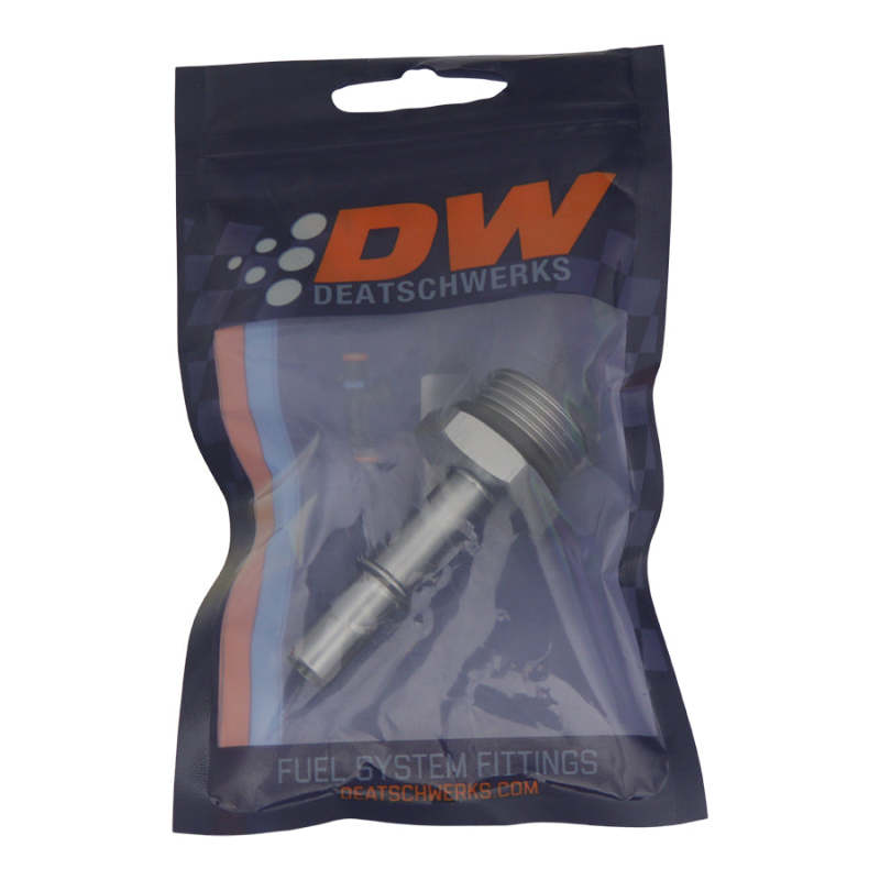 Load image into Gallery viewer, DeatschWerks 10AN ORB Male to 3/8in Male EFI Quick Connect Adapter - Anodized DW Titanium
