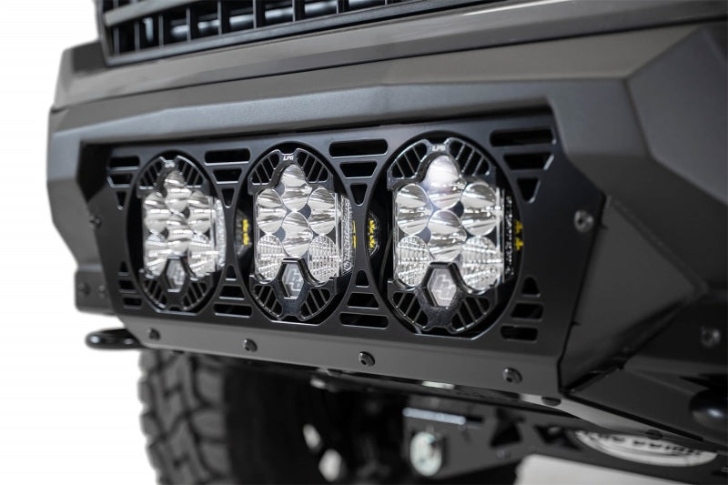 Load image into Gallery viewer, Addictive Desert Designs 18-20 Ford F-150 Bomber Front Bumper w/ 3 Baja Designs LP6 Mounts

