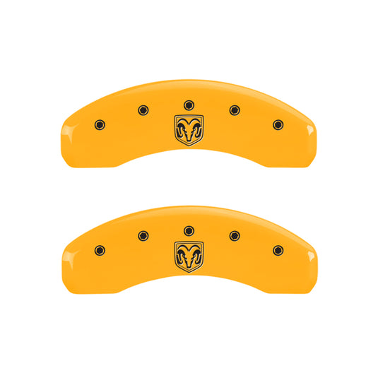 MGP 4 Caliper Covers Engraved Front Ram Rear Ramhead Yellow Finish Black Char 2006 Dodge Durango