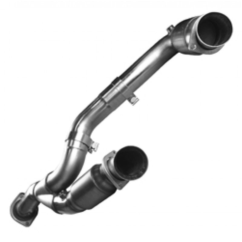 Load image into Gallery viewer, Kooks 07-08 GM 1500 3in x OEM Out Cat SS Y Pipe Kooks HDR Req
