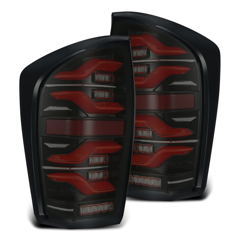 Load image into Gallery viewer, AlphaRex 16-21 Toyota Tacoma LUXX LED Taillights Blk/Red w/Activ Light/Seq Signal
