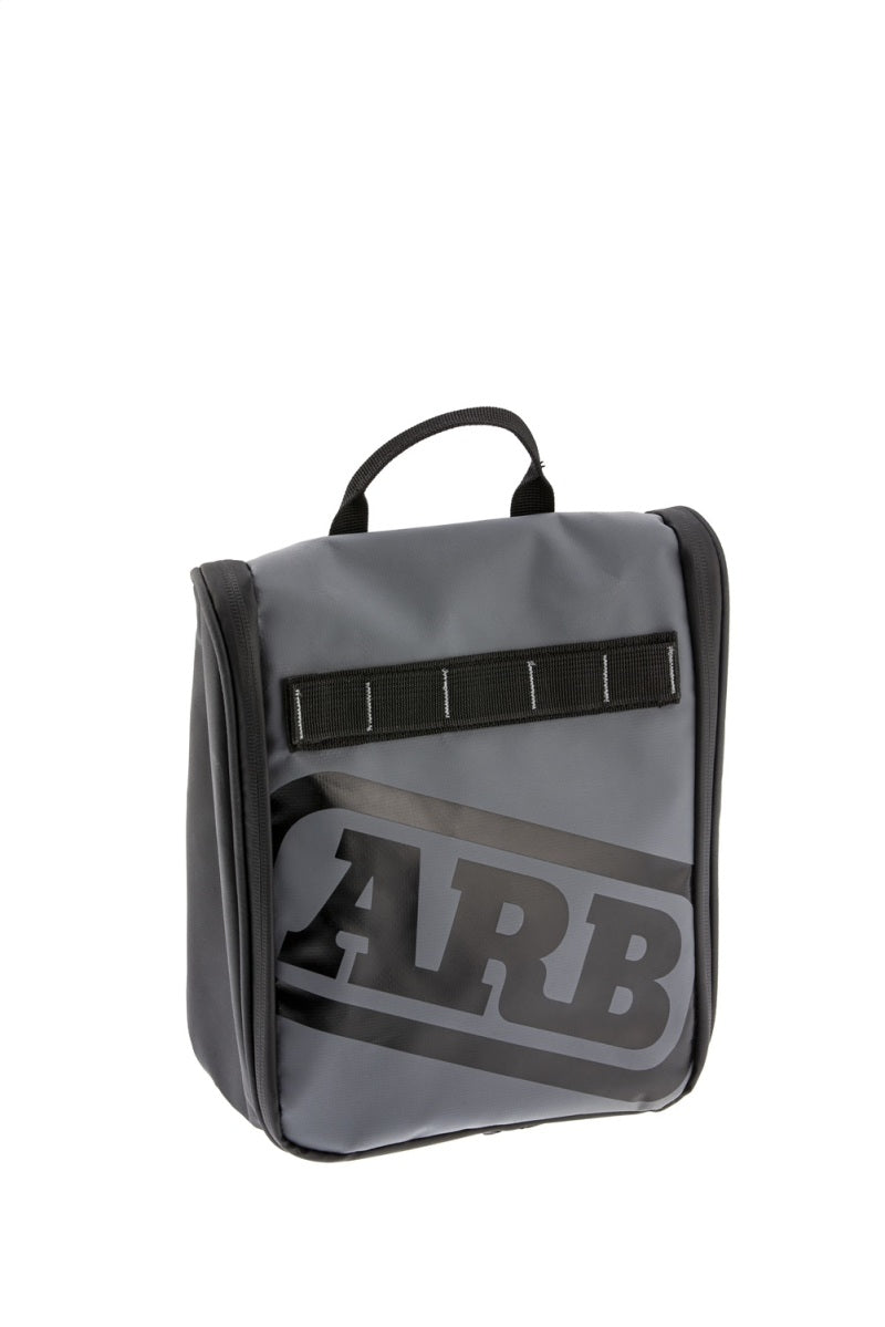 Load image into Gallery viewer, ARB Toiletries Bag Charcoal Finish w/ Red Highlights PVC Outer Shell Mesh Pockets Mirror
