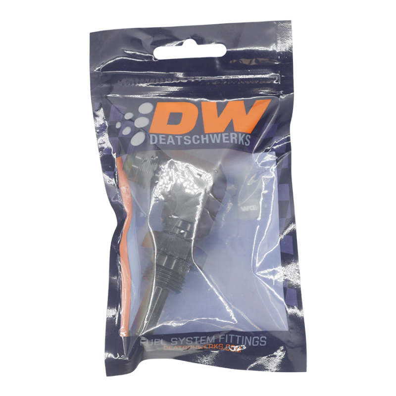 Load image into Gallery viewer, DeatschWerks 8AN Male Flare to Straight 3/8in Single Hose Barb - Anodized Matte Black
