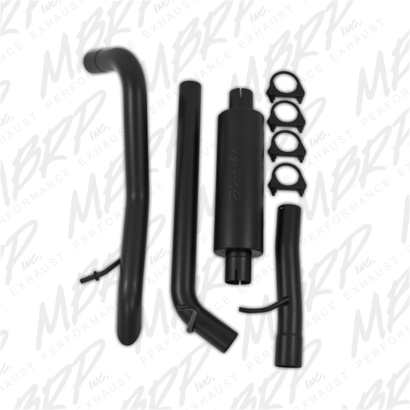 Load image into Gallery viewer, MBRP 12 Jeep Wrangler/Rubicon 3.6L V6 Cat Back Single Rear Exit Off-Road Black Exhaust
