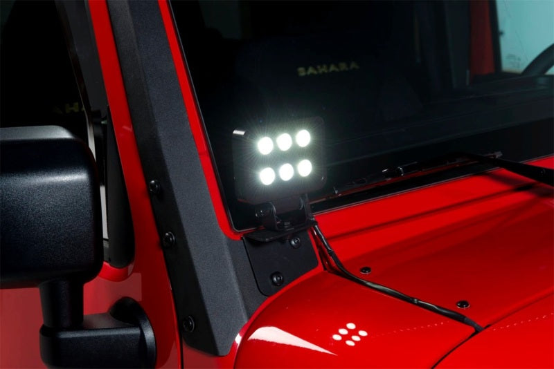 Load image into Gallery viewer, Putco 07-18 Jeep Wrangler JK - Qty 2 Luminix 4in Blocks w/ Window brackets Luminix Jeep LED Kits
