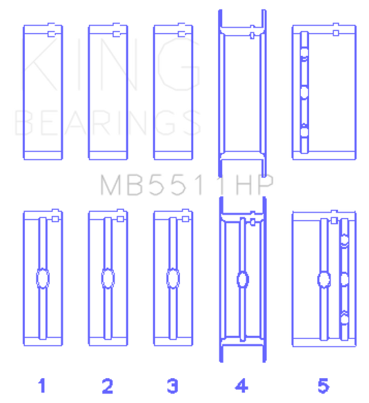 King Engine Bearings GM 326/350/389/400 w/ 3in Main (Size .020) Main Bearing Set