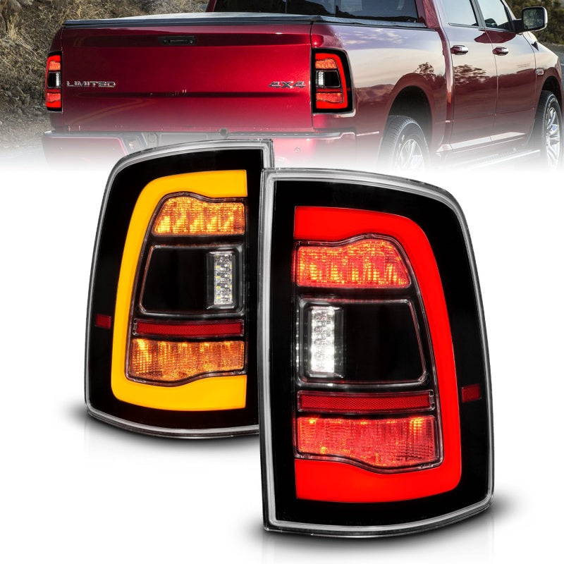 Load image into Gallery viewer, ANZO 09-18 Dodge Ram 1500 Sequential LED Taillights Black w/Switchback Amber Signal
