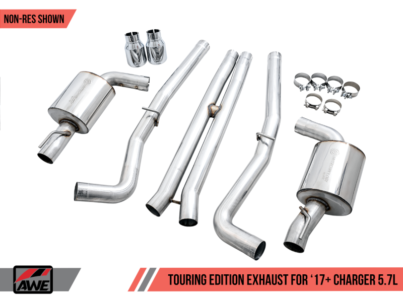 Load image into Gallery viewer, AWE Tuning 2017+ Dodge Charger 5.7L Track Edition Exhaust - Diamond Black Tips
