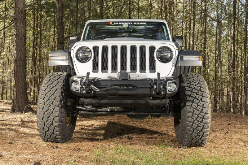 Load image into Gallery viewer, Rugged Ridge Arcus Front Bumper Set W/Tray &amp; Hooks 18-20 Jeep Wrangler JL/JT
