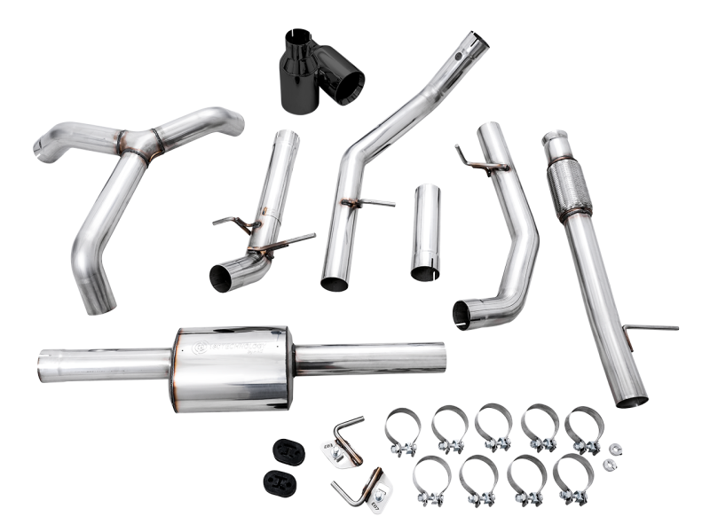Load image into Gallery viewer, AWE Tuning 4th Gen GM 1500 5.3L 0FG Cat-Back Split Rear Exit (Flat Bumper) - Dual Diamond Tips
